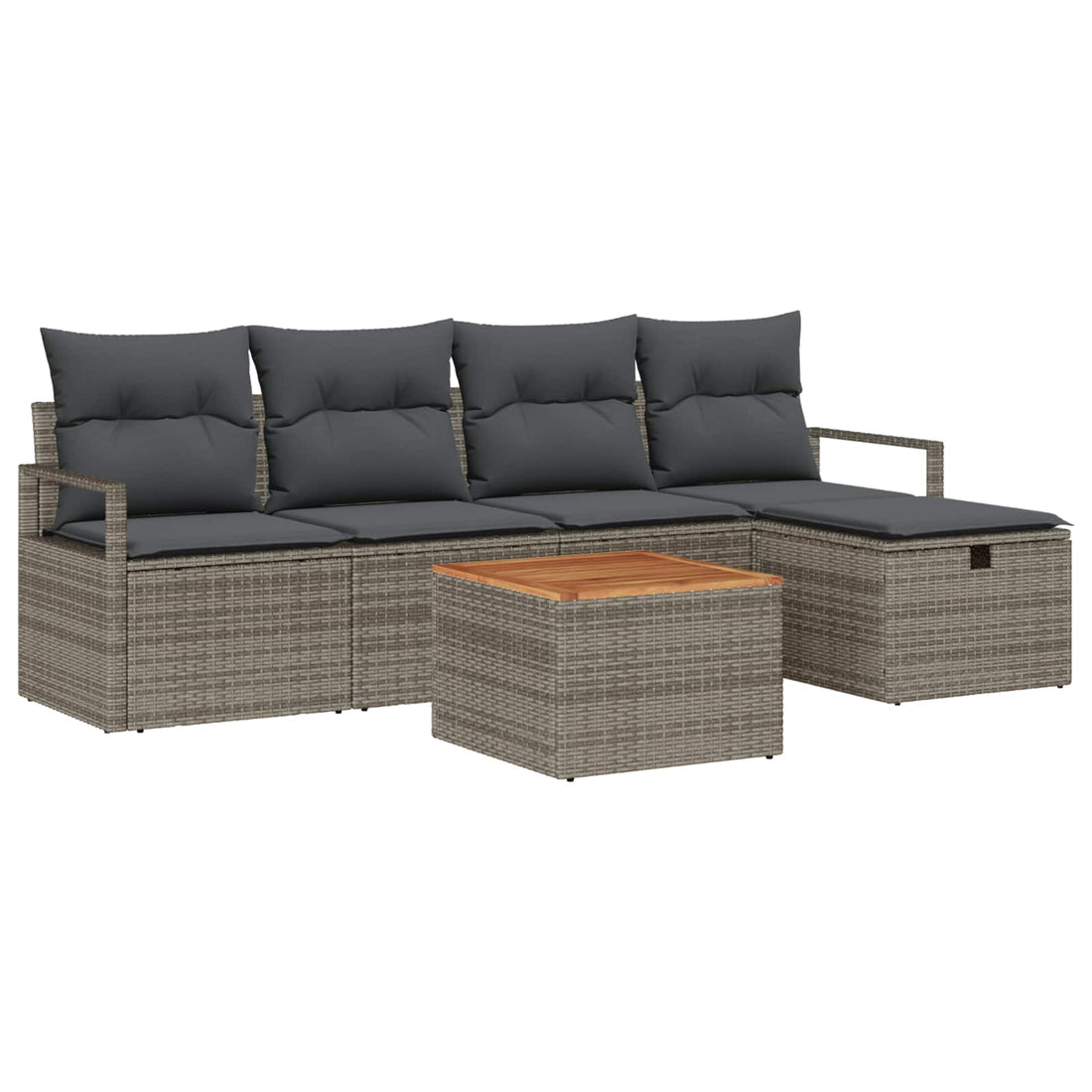 vidaXL Conjunto de sofás de jardín 6 uds. Gris Poliratán