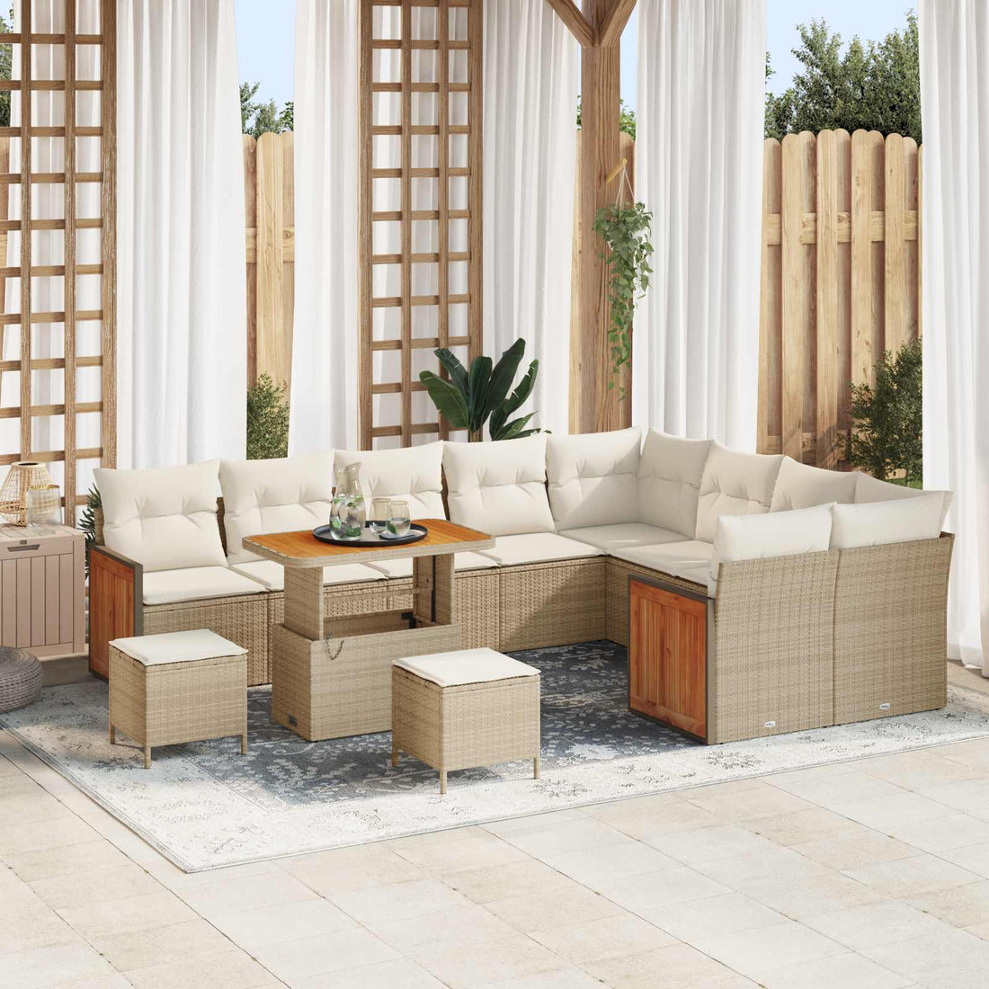 vidaXL Conjunto de sofás de jardín 12 uds. 12-Número de plazas