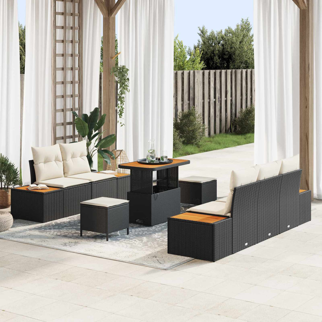 vidaXL Conjunto de sofás de jardín 8 uds. 7-Número de plazas