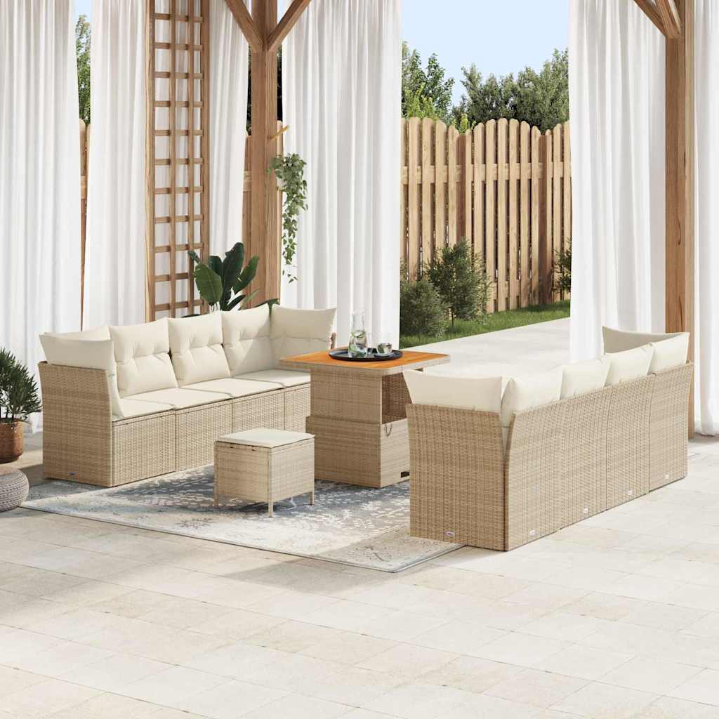 vidaXL Conjunto de sofá de jardín 11 uds. 8-Número de plazas