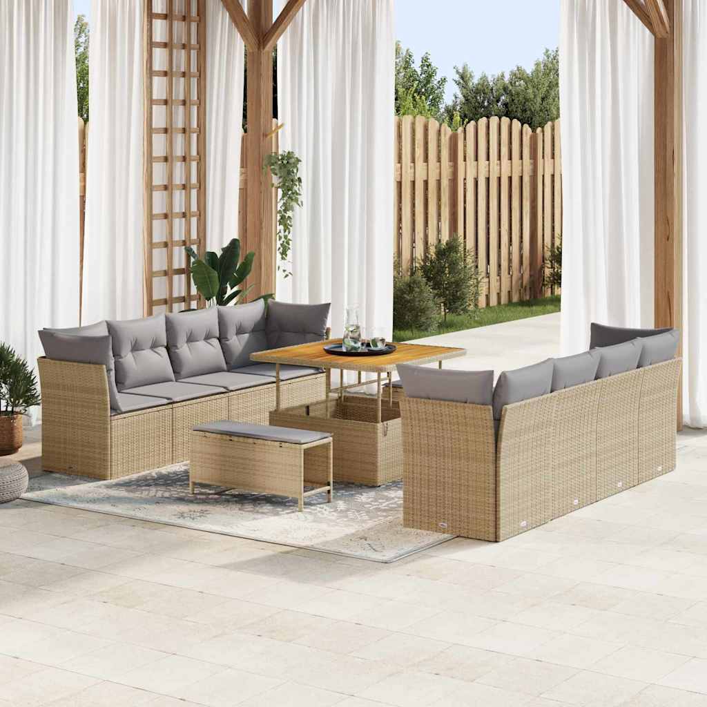 vidaXL Conjunto de sofá de jardín 11 uds. 8-Número de plazas
