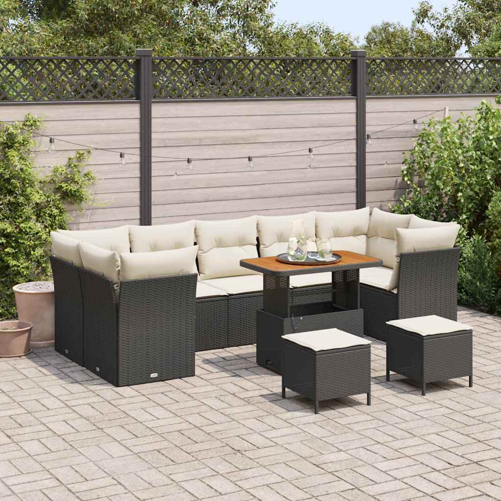vidaXL Conjunto de sofá de jardín 10 uds. 7-Número de plazas
