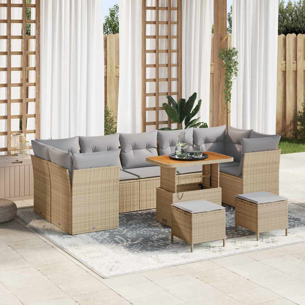 vidaXL Conjunto de sofá de jardín 10 uds. 7-Número de plazas
