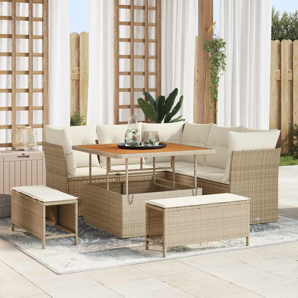 vidaXL Conjunto de sofá de jardín 8 uds. 5-Número de plazas