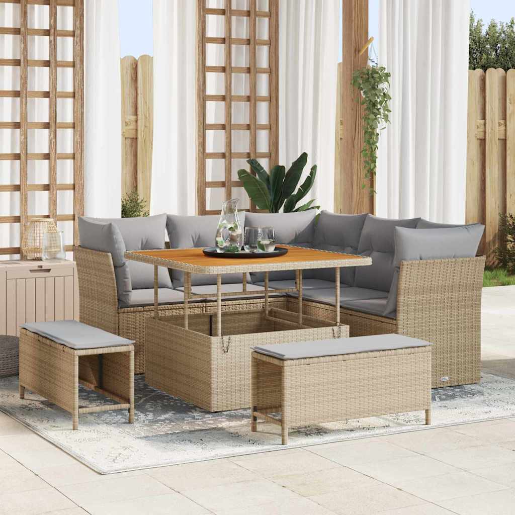 vidaXL Conjunto de sofá de jardín 8 uds. 5-Número de plazas