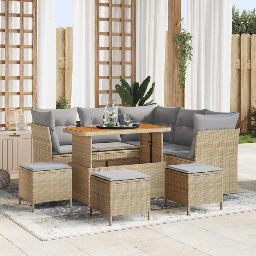 vidaXL Conjunto de sofá de jardín 9 uds. 5-Número de plazas