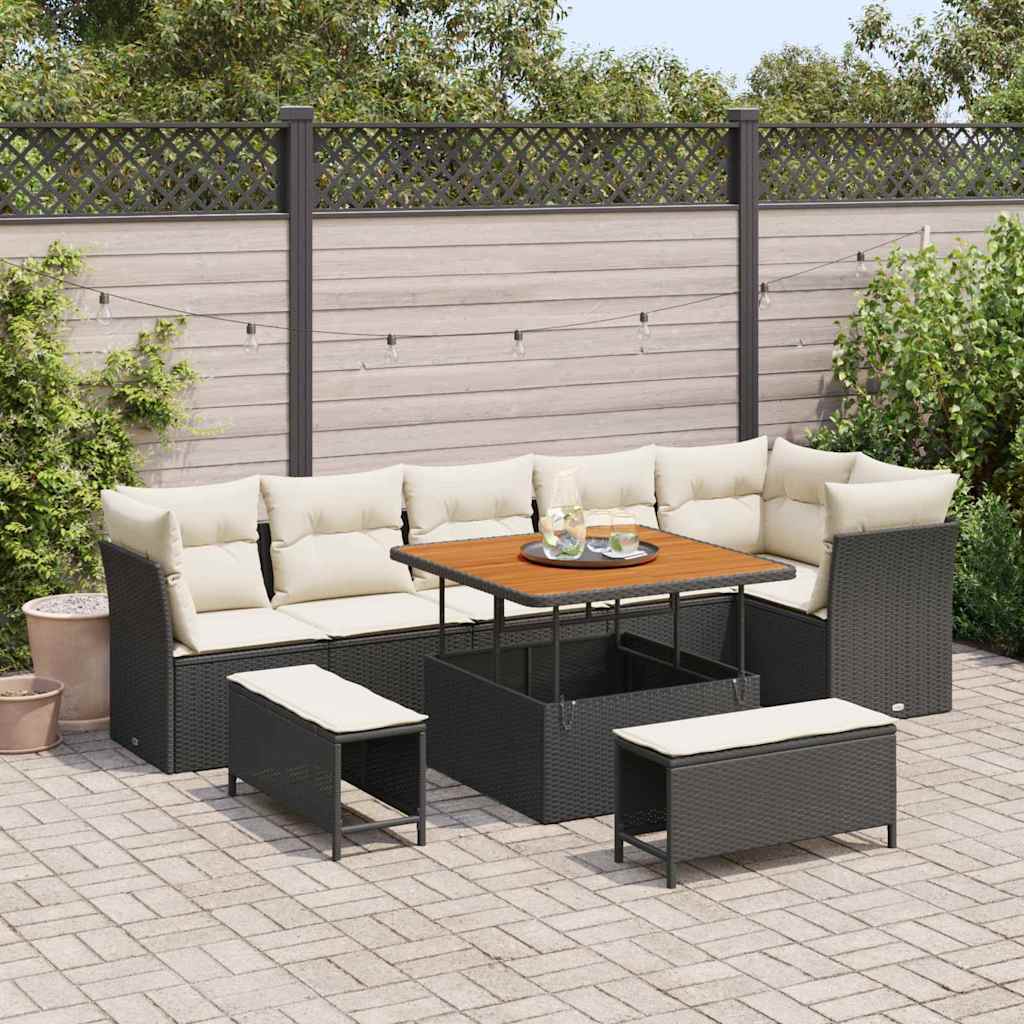 vidaXL Conjunto de sofá de jardín 9 uds. 6-Número de plazas