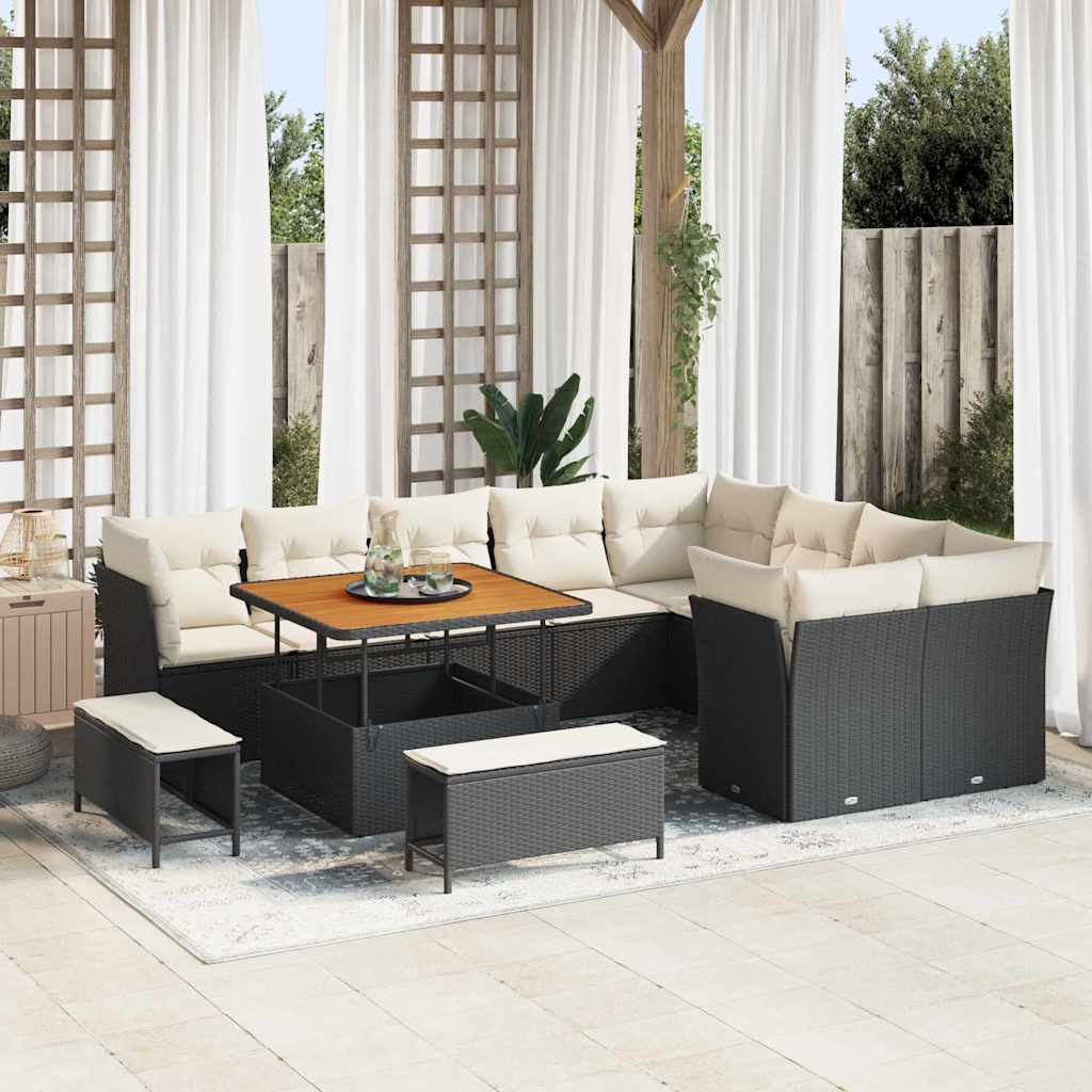 vidaXL Conjunto de sofá de jardín 12 uds. 9-Número de plazas