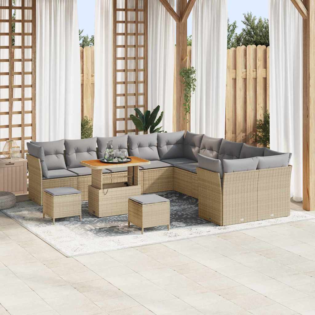 vidaXL Conjunto de sofá de jardín 13 uds. 12-Número de plazas