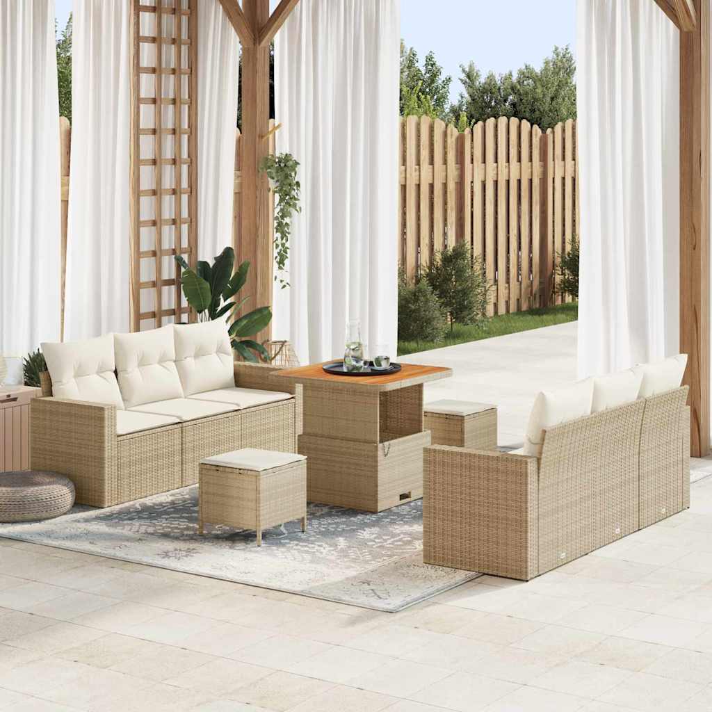 vidaXL Conjunto de sofá de jardín 9 uds. 6-Número de plazas