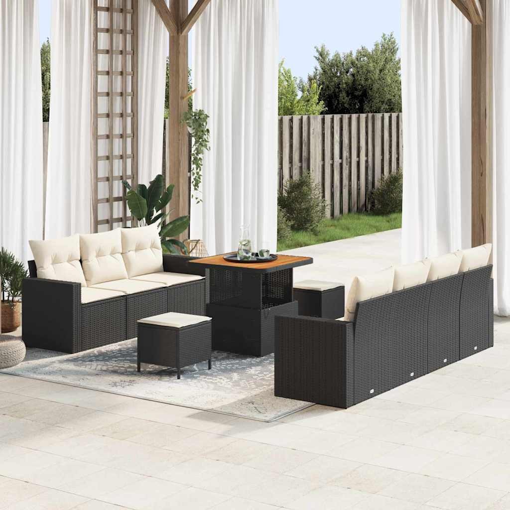 vidaXL Conjunto de sofá de jardín 10 uds. 7-Número de plazas