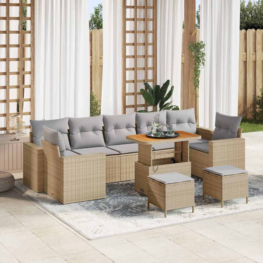 vidaXL Conjunto de sofás de jardín 10 uds. 9-Número de plazas