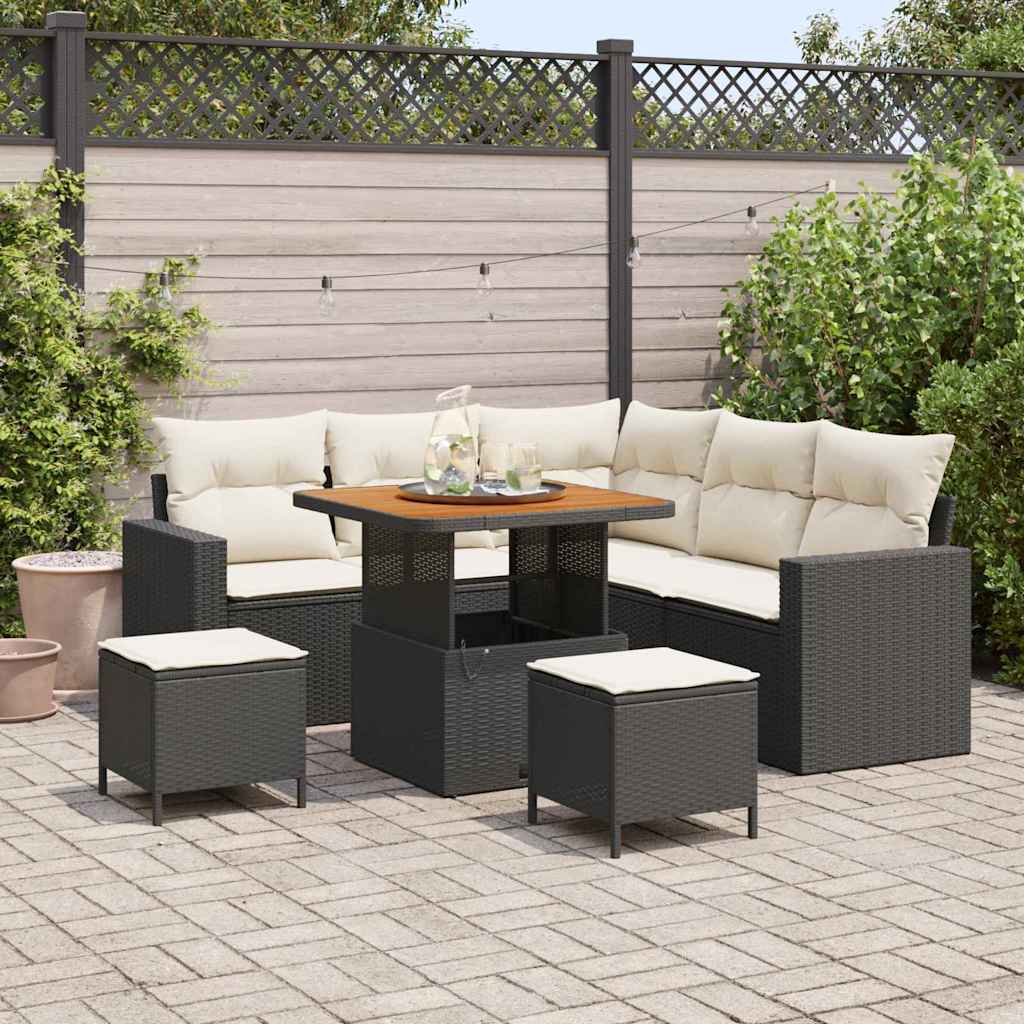 vidaXL Conjunto de sofás de jardín 9 uds. 6-Número de plazas