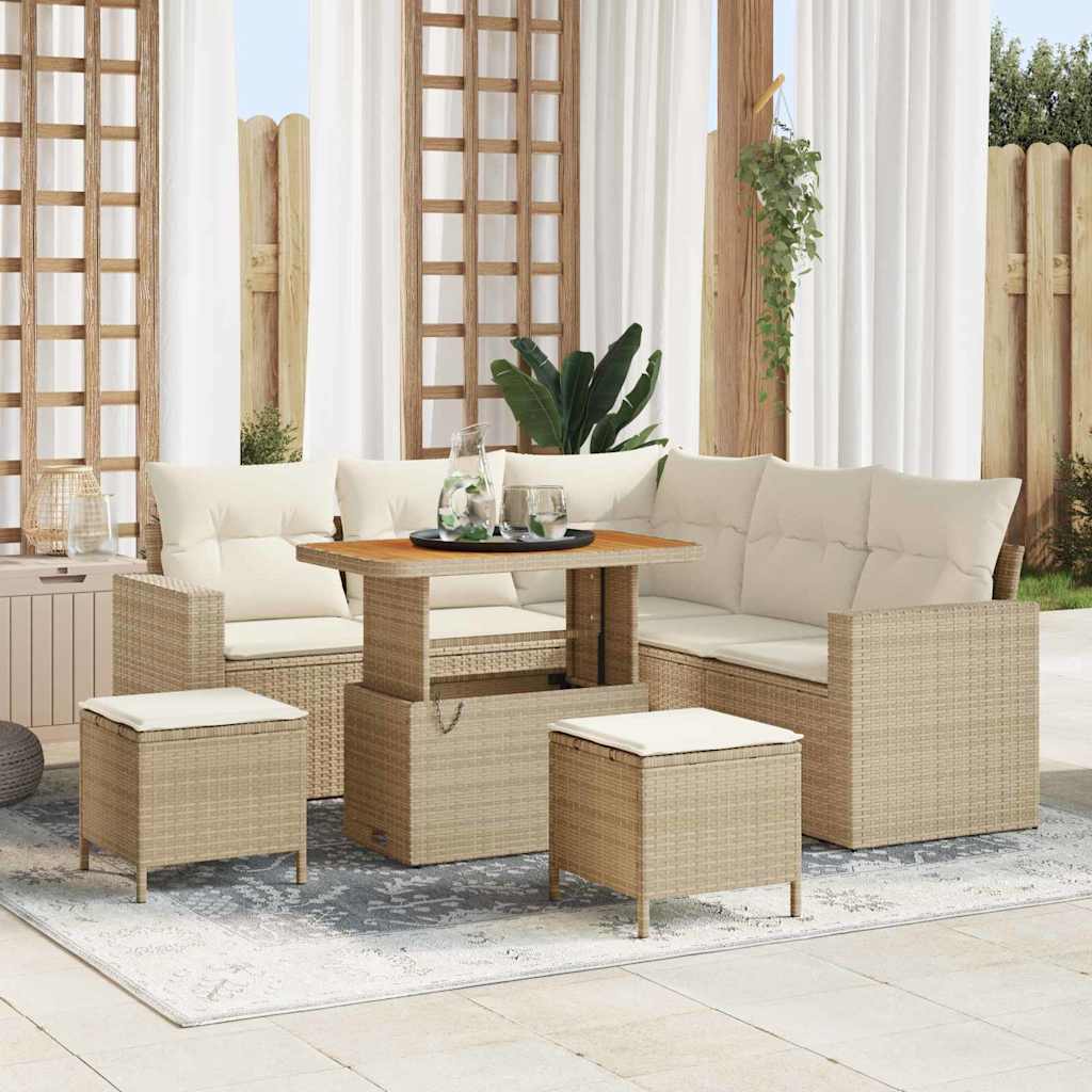 vidaXL Conjunto de sofás de jardín 9 uds. 6-Número de plazas