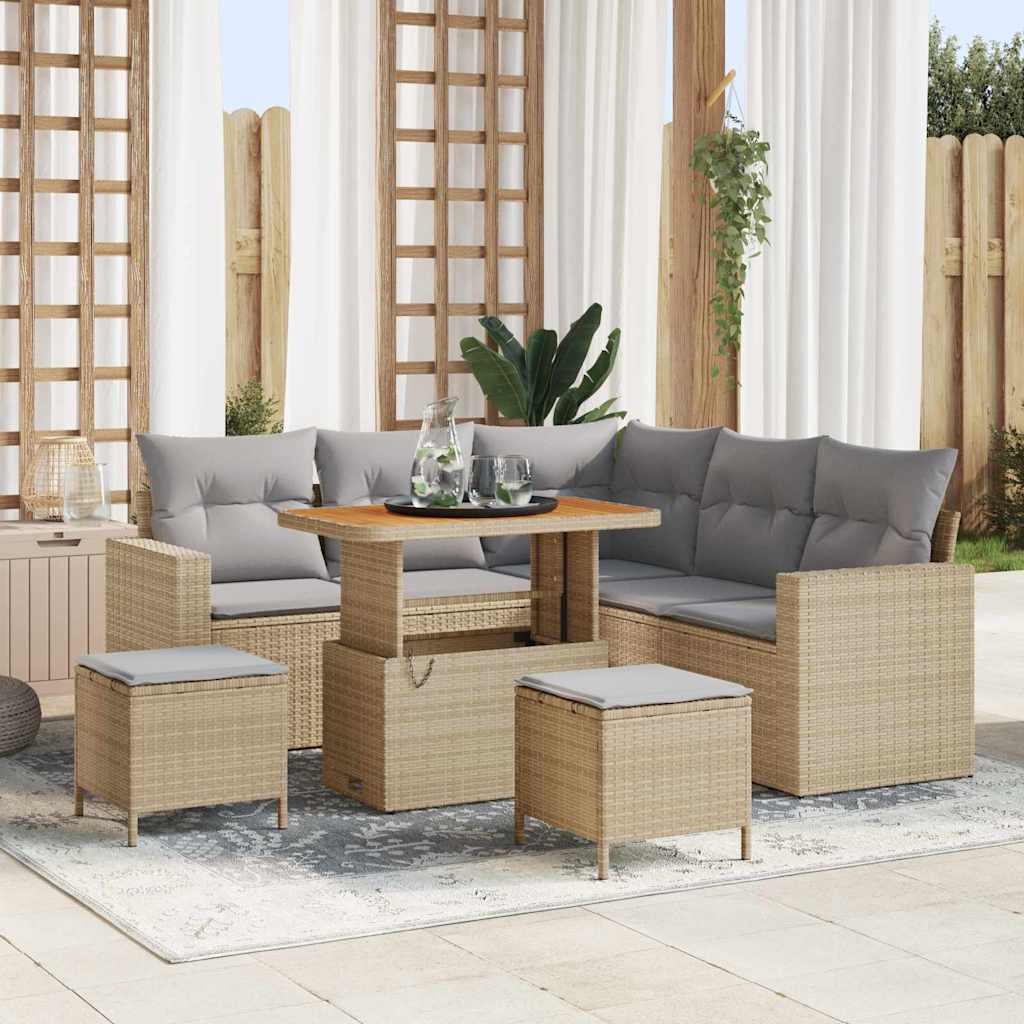 vidaXL Conjunto de sofás de jardín 9 uds. 6-Número de plazas
