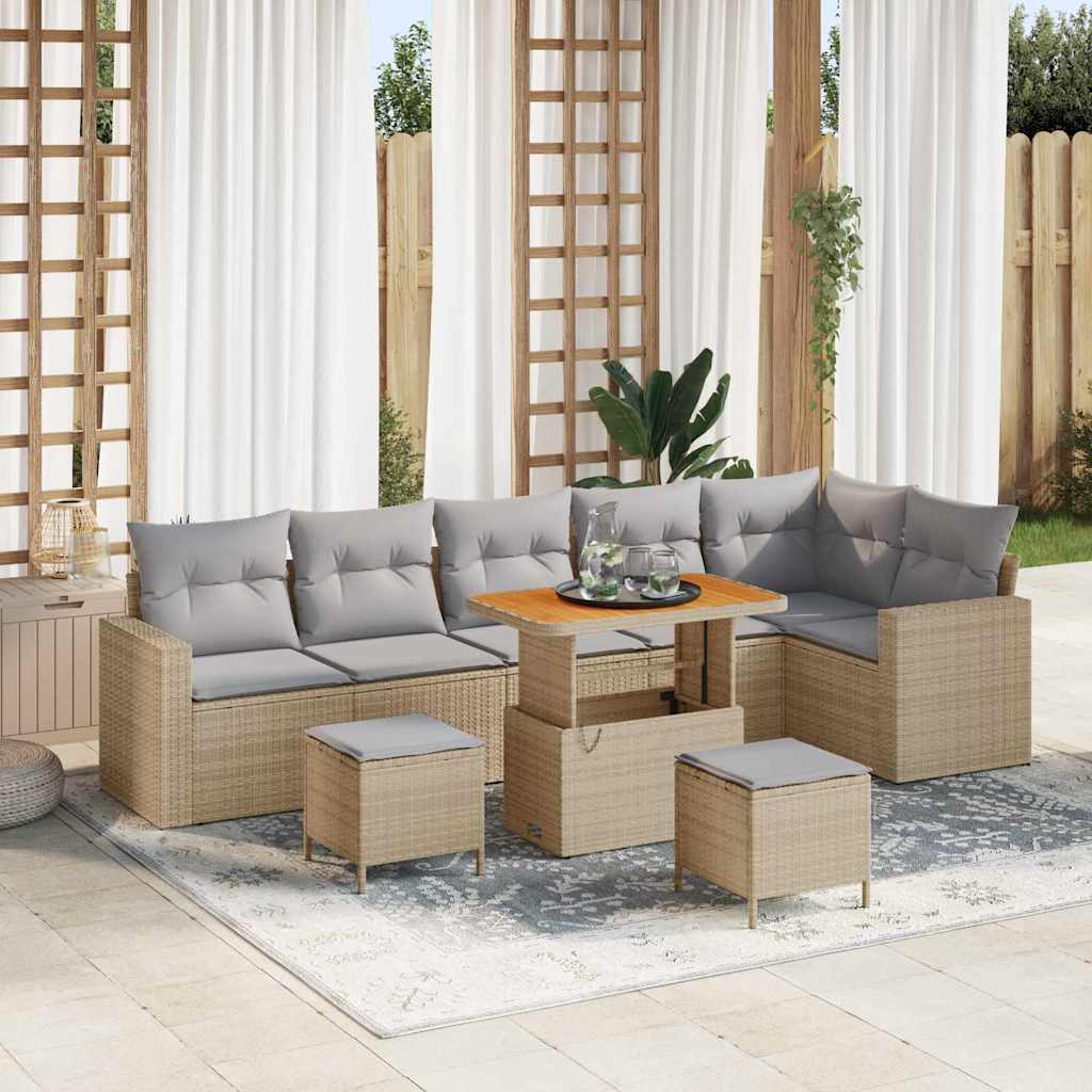 vidaXL Conjunto de sofás de jardín 11 uds. 7-Número de plazas