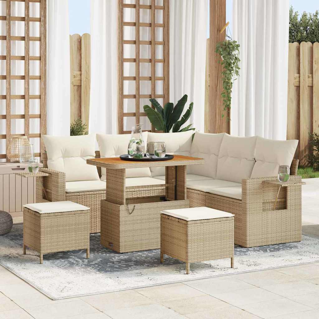vidaXL Conjunto de sofás de jardín 9 uds. 6-Número de plazas