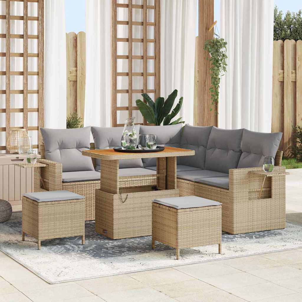 vidaXL Conjunto de sofás de jardín 9 uds. 6-Número de plazas