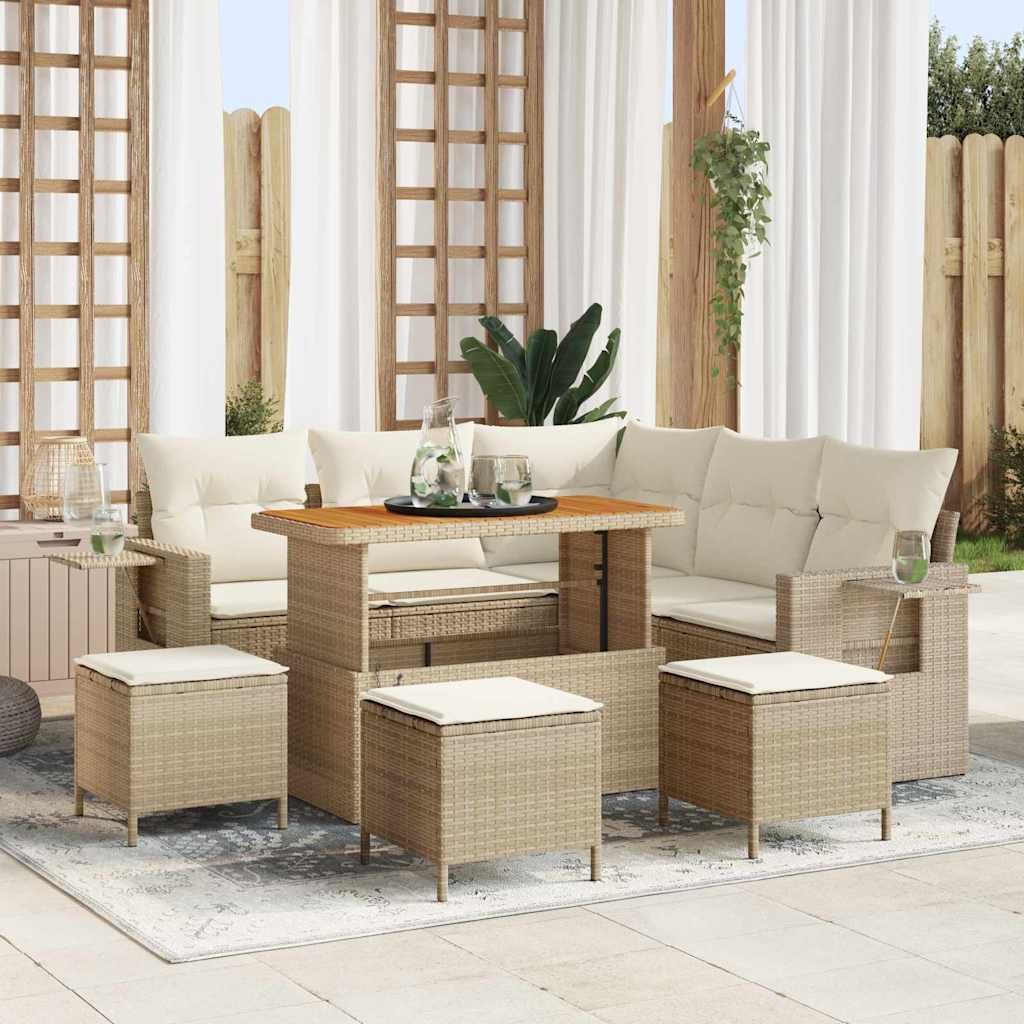 vidaXL Conjunto de sofás de jardín 10 uds. 7-Número de plazas
