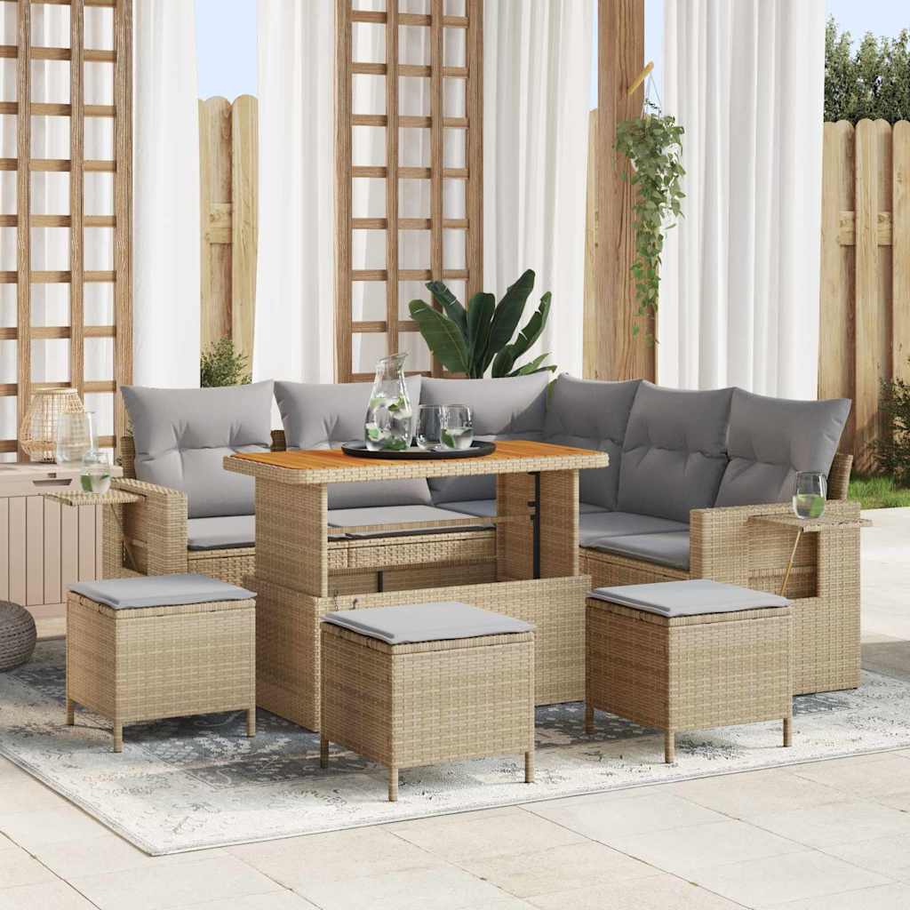 vidaXL Conjunto de sofás de jardín 10 uds. 7-Número de plazas