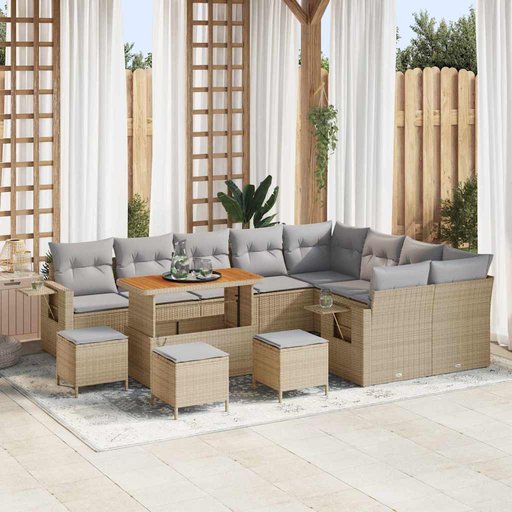 vidaXL Conjunto de sofás de jardín 13 uds. 12-Número de plazas