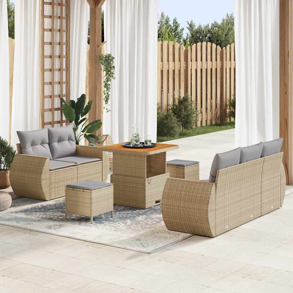 vidaXL Conjunto de sofá de jardín 8 uds. 5-Número de plazas