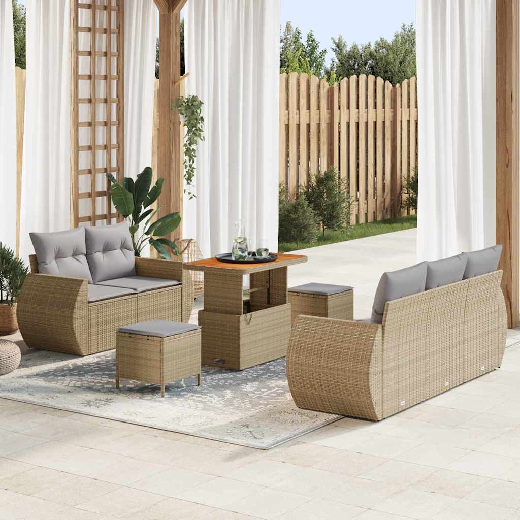 vidaXL Conjunto de sofá de jardín 8 uds. 5-Número de plazas