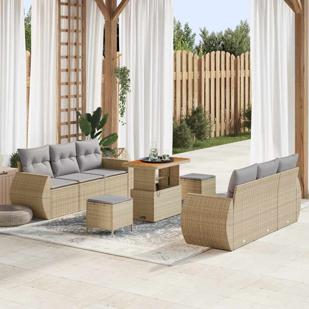 vidaXL Conjunto de sofá de jardín 9 uds. 6-Número de plazas