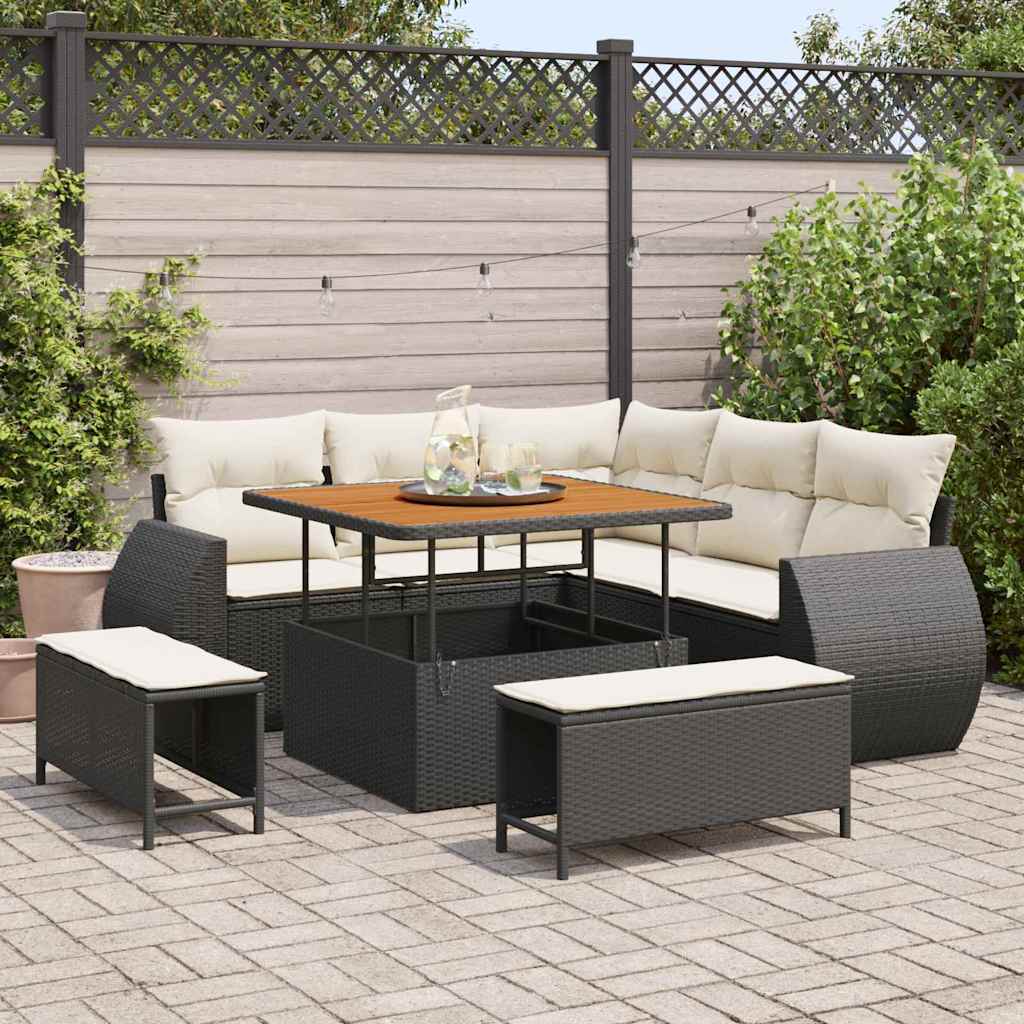 vidaXL Conjunto de sofá de jardín 8 uds. 7-Número de plazas