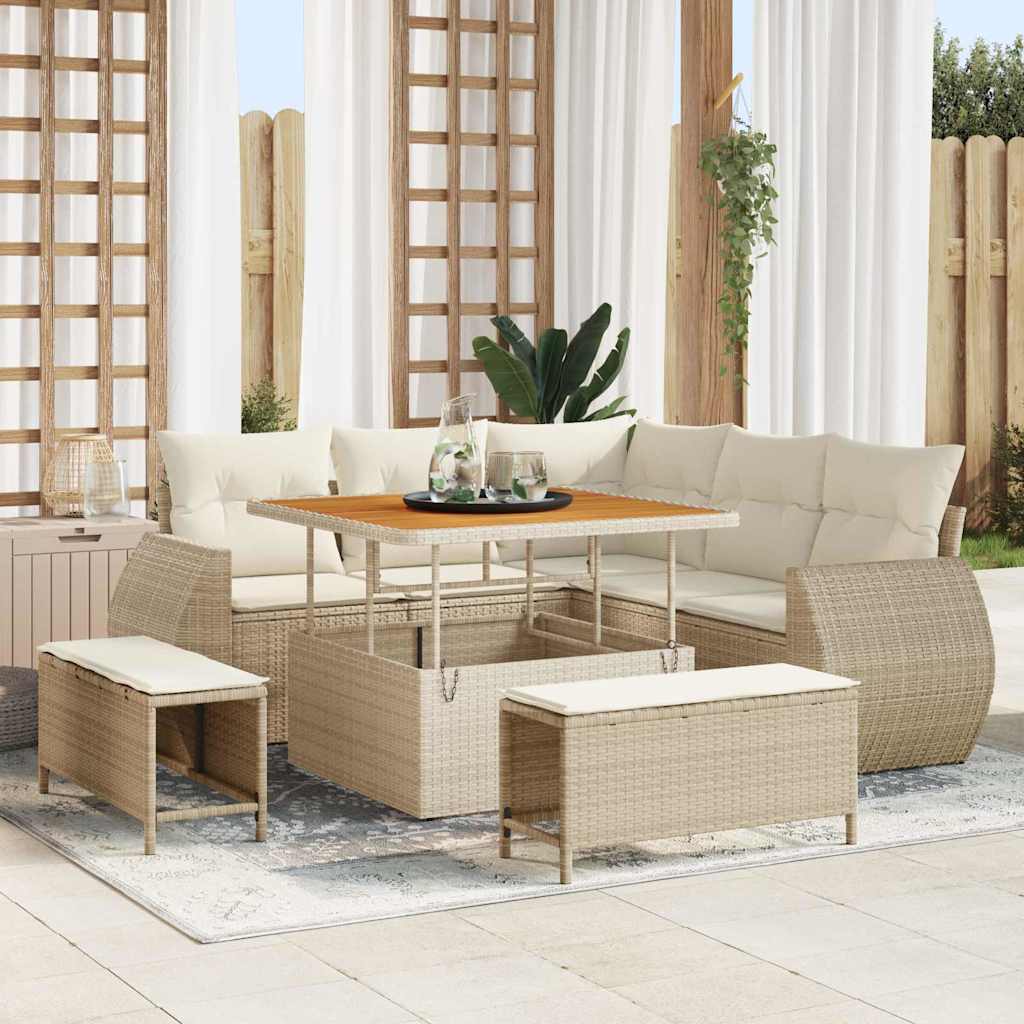vidaXL Conjunto de sofá de jardín 8 uds. 7-Número de plazas