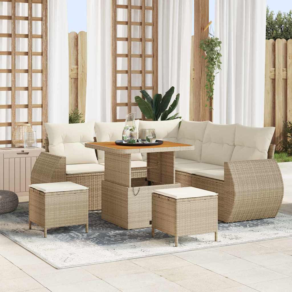 vidaXL Conjunto de sofá de jardín 8 uds. 7-Número de plazas