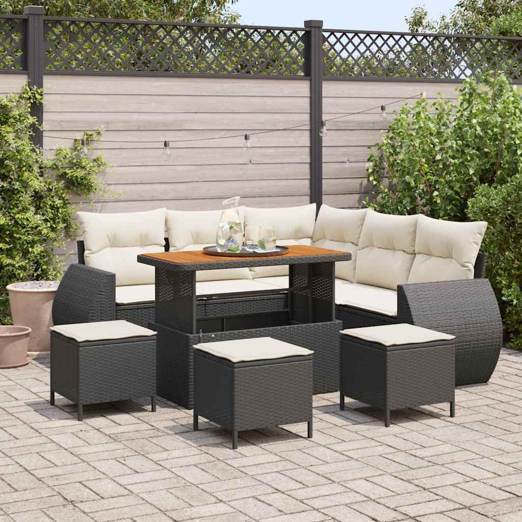 vidaXL Conjunto de sofá de jardín 9 uds. 8-Número de plazas