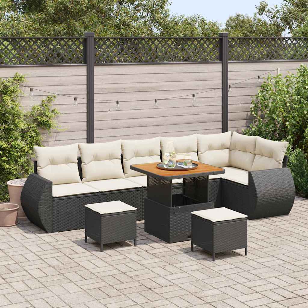 vidaXL Conjunto de sofá de jardín 9 uds. 9-Número de plazas