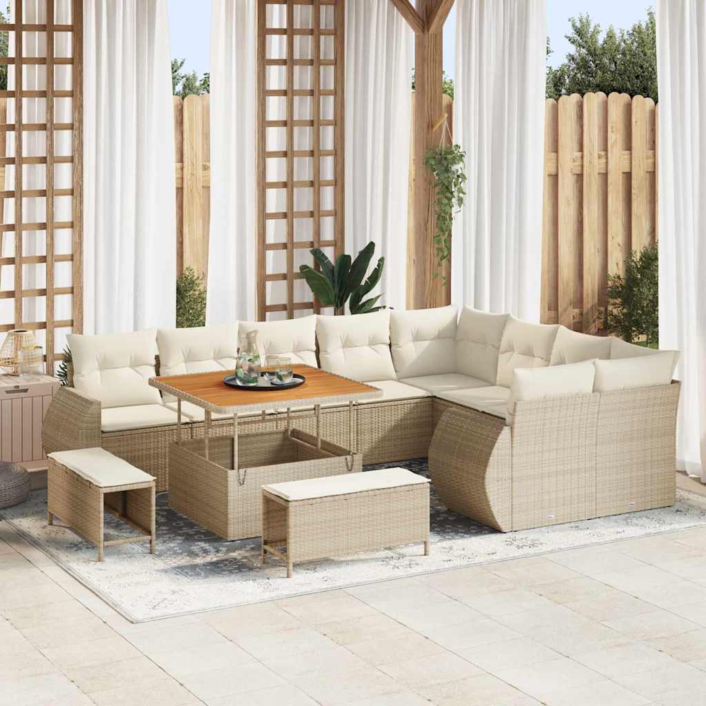 vidaXL Conjunto de sofá de jardín 12 uds. 12-Número de plazas