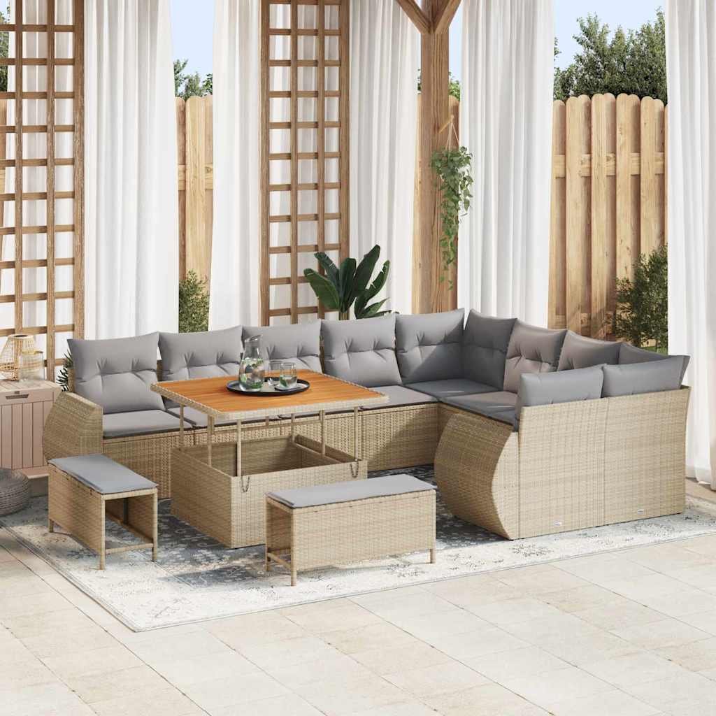 vidaXL Conjunto de sofá de jardín 12 uds. 12-Número de plazas