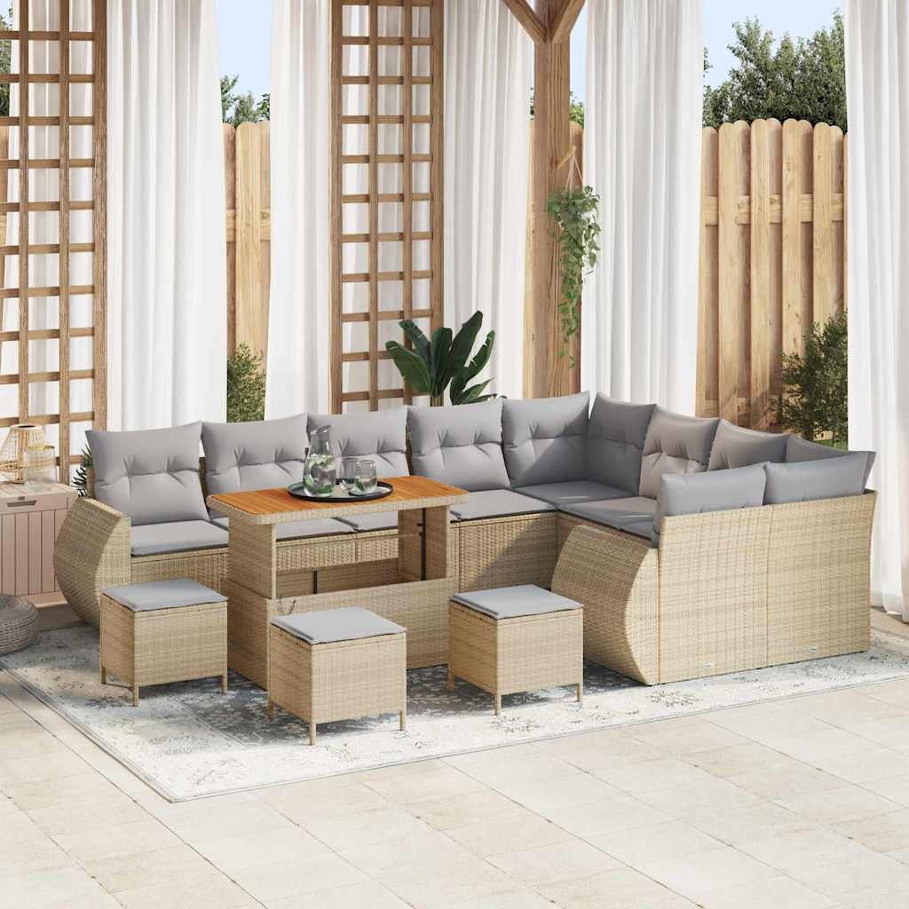 vidaXL Conjunto de sofá de jardín 13 uds. 13-Número de plazas