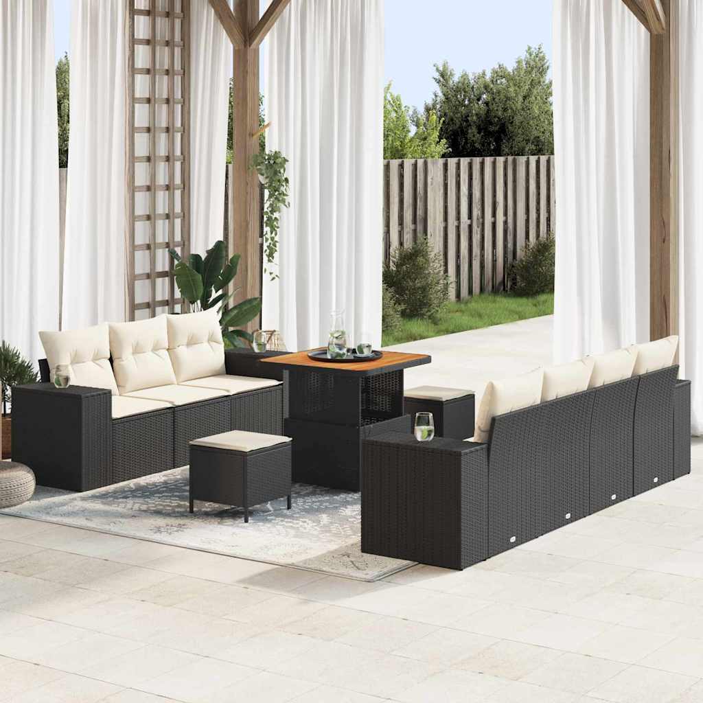 vidaXL Conjunto de sofá de jardín 10 uds. 9-Número de plazas