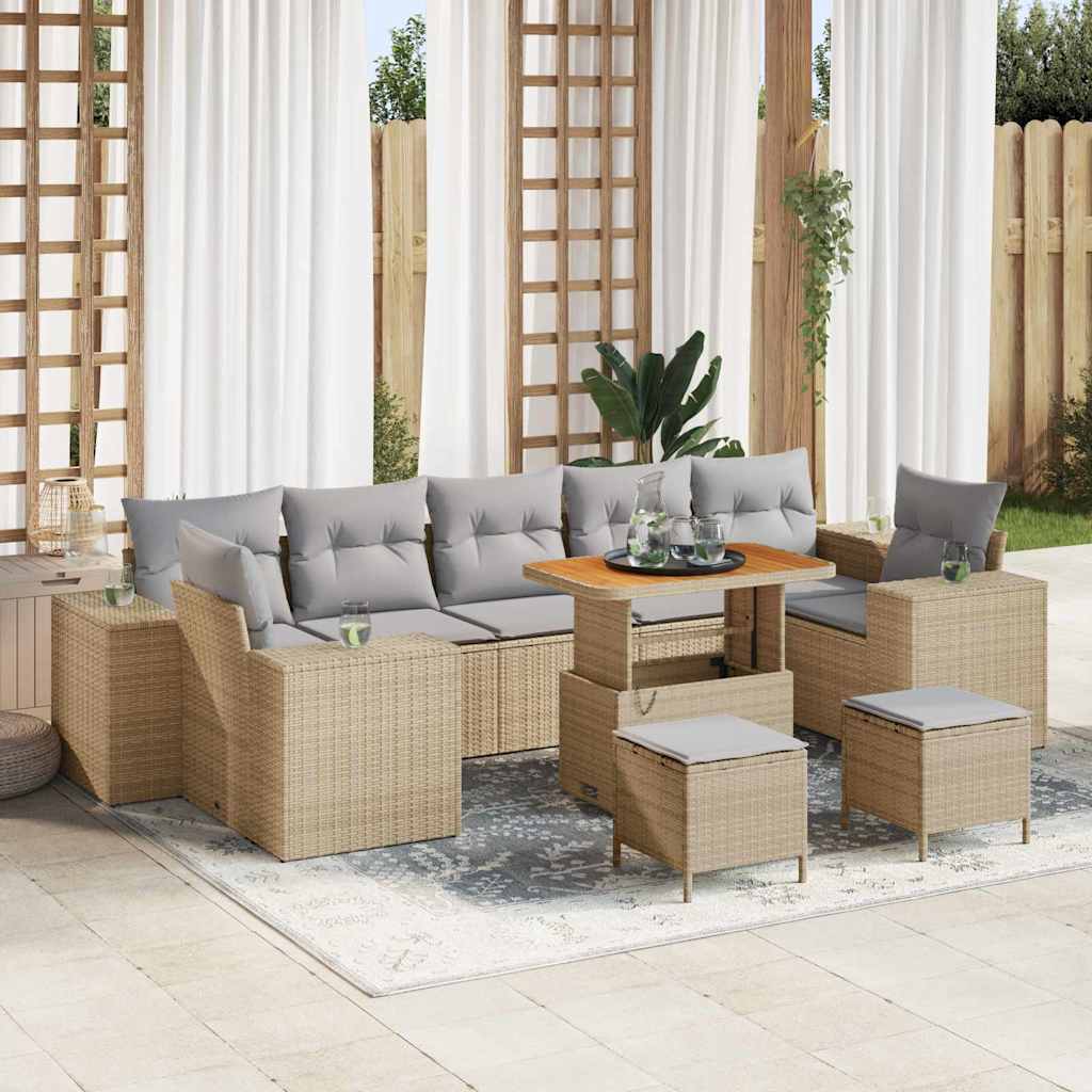 vidaXL Conjunto de sofá de jardín 10 uds. 9-Número de plazas