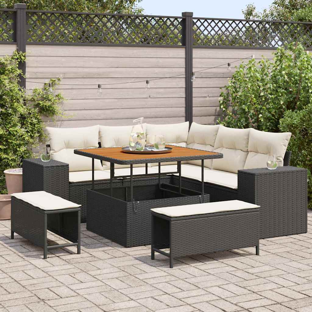 vidaXL Conjunto de sofá de jardín 8 uds. 7-Número de plazas