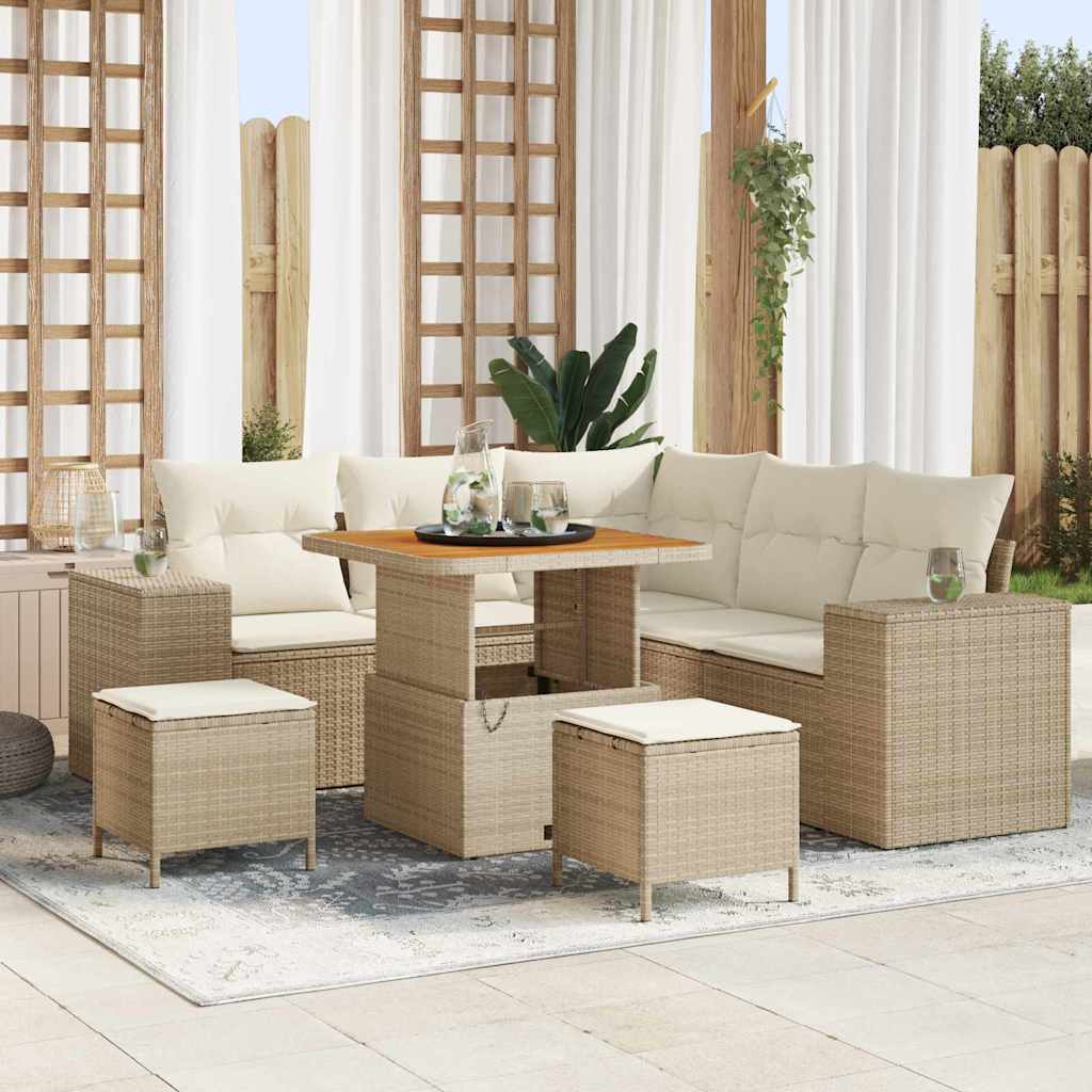vidaXL Conjunto de sofá de jardín 8 uds. 7-Número de plazas