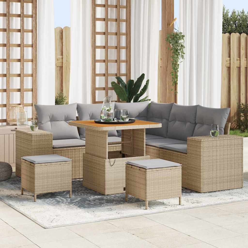 vidaXL Conjunto de sofá de jardín 8 uds. 7-Número de plazas
