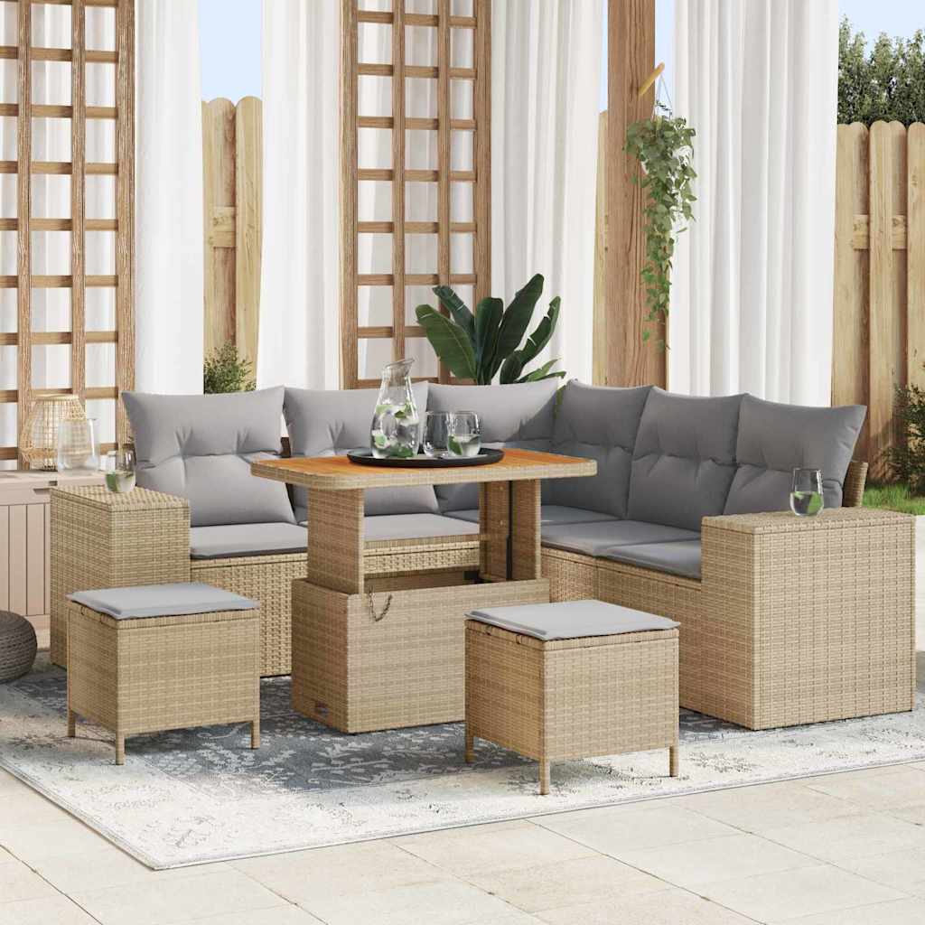 vidaXL Conjunto de sofá de jardín 8 uds. 7-Número de plazas