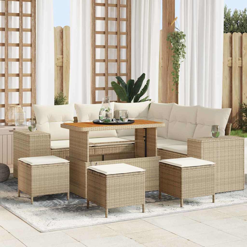 vidaXL Conjunto de sofá de jardín 9 uds. 8-Número de plazas