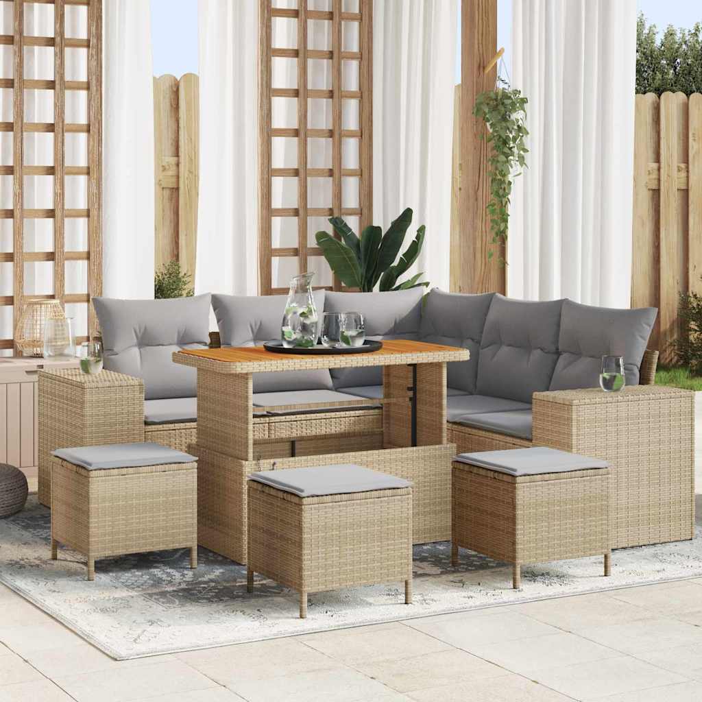 vidaXL Conjunto de sofá de jardín 9 uds. 8-Número de plazas