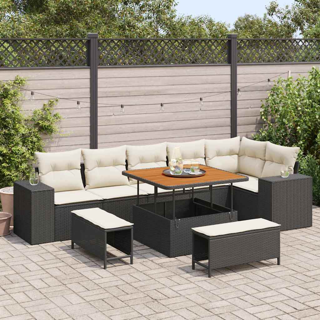 vidaXL Conjunto de sofá de jardín 9 uds. 6-Número de plazas
