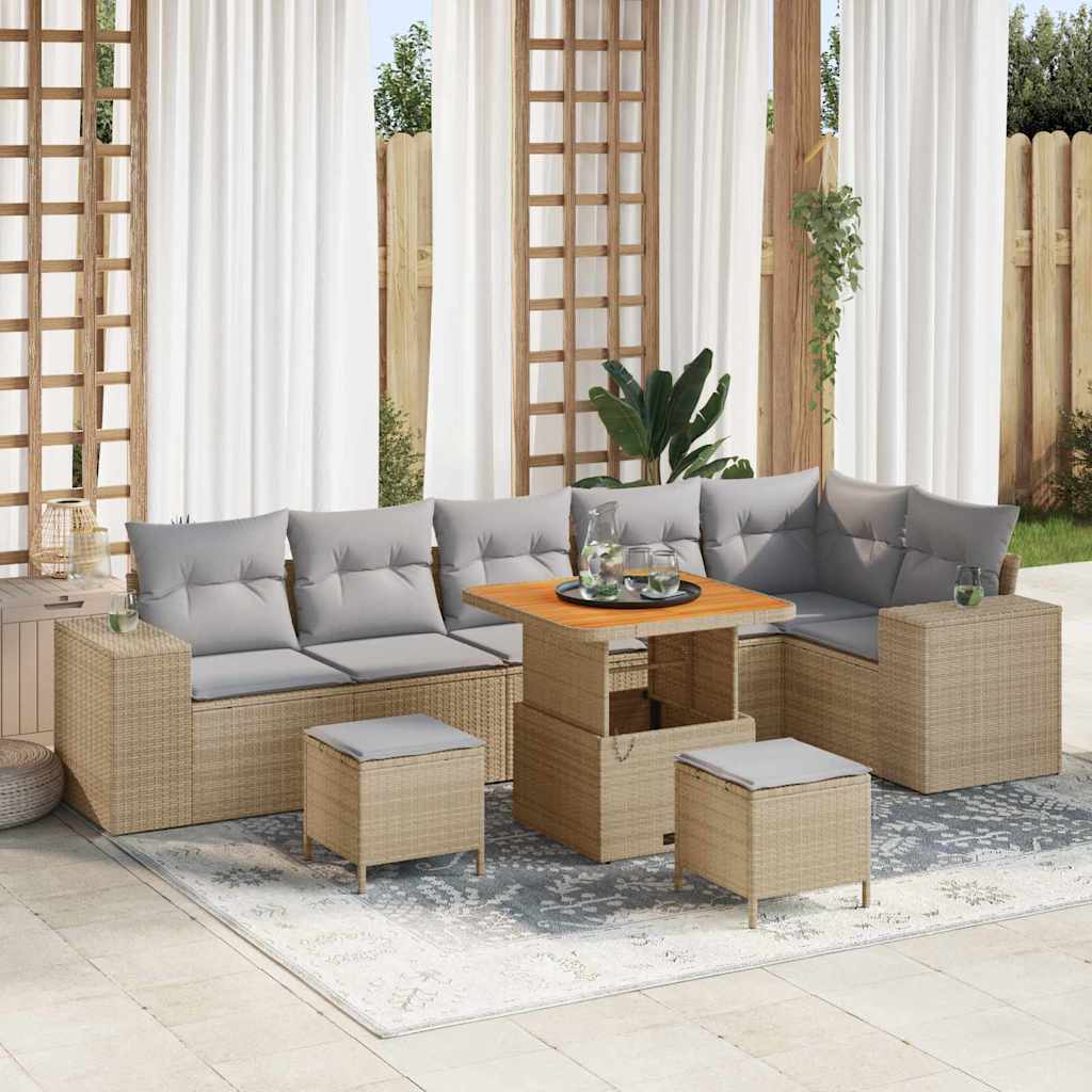 vidaXL Conjunto de sofá de jardín 9 uds. 6-Número de plazas