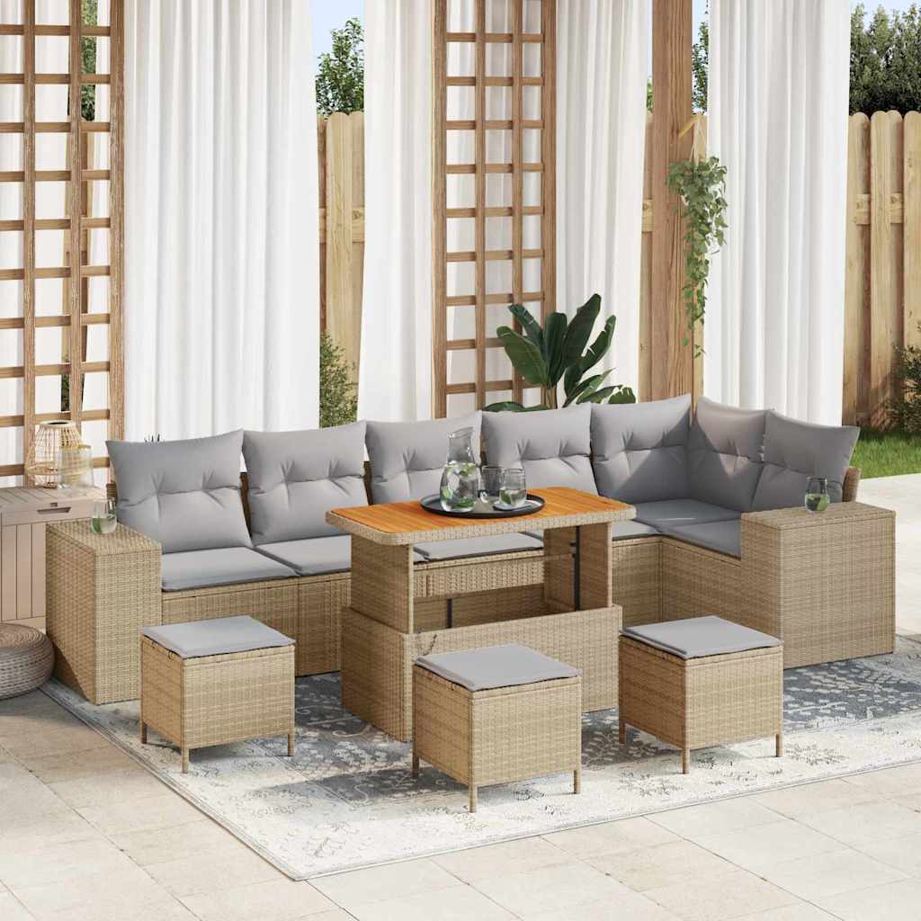 vidaXL Conjunto de sofá de jardín 10 uds. 6-Número de plazas