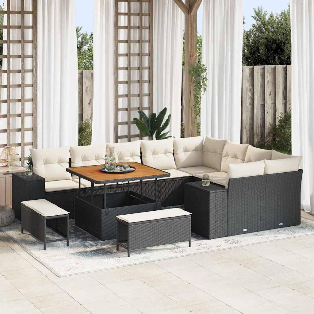 vidaXL Conjunto de sofá de jardín 12 uds. 9-Número de plazas