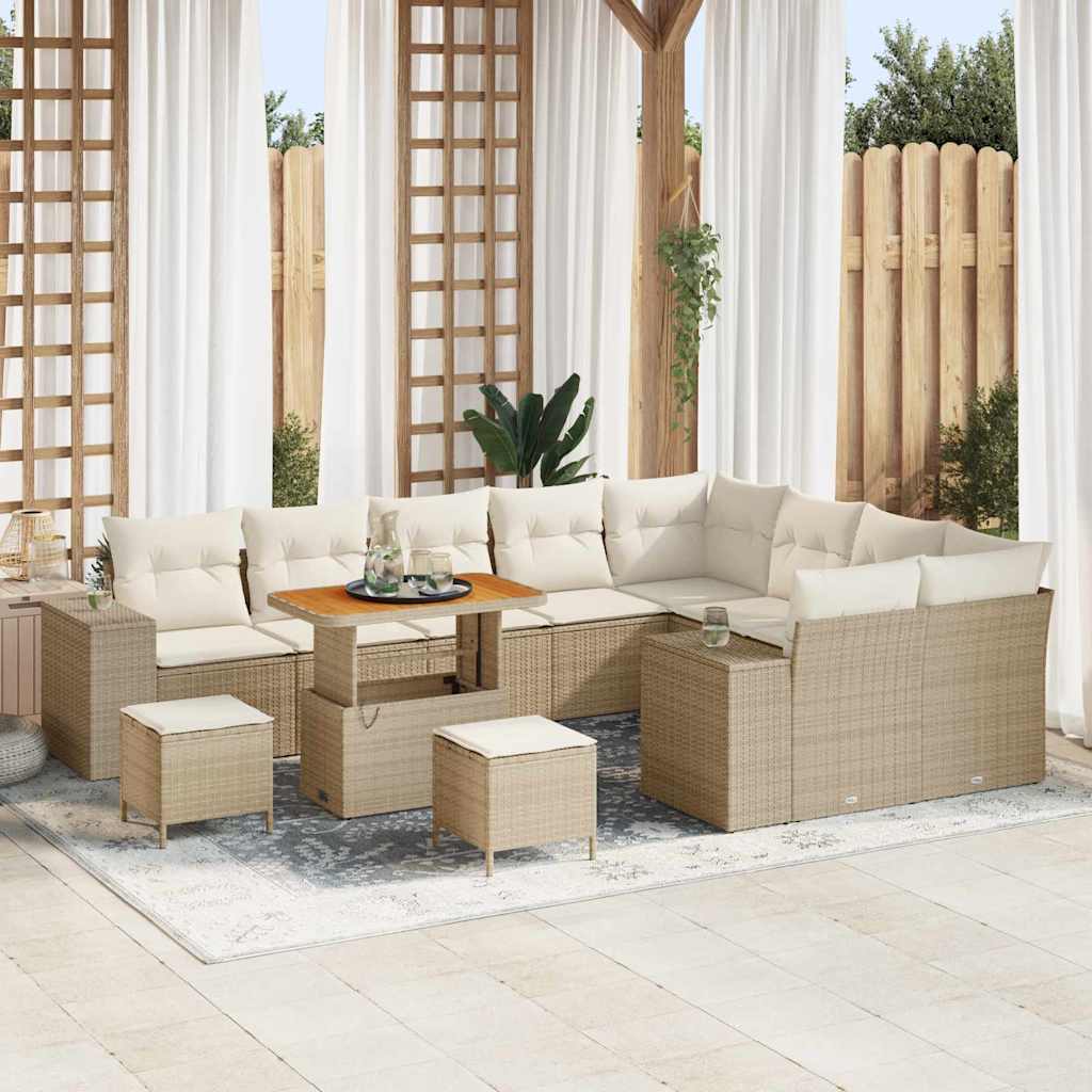 vidaXL Conjunto de sofá de jardín 12 uds. 9-Número de plazas