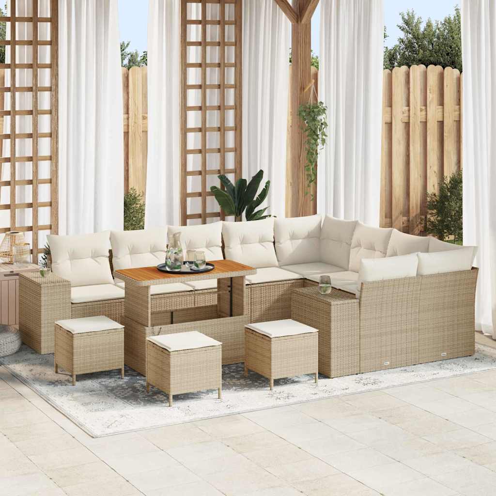 vidaXL Conjunto de sofá de jardín 13 uds. 9-Número de plazas